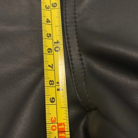 MARELLA Black pants high rise wide trousers vegan leather SZ XXL High Sheen soft